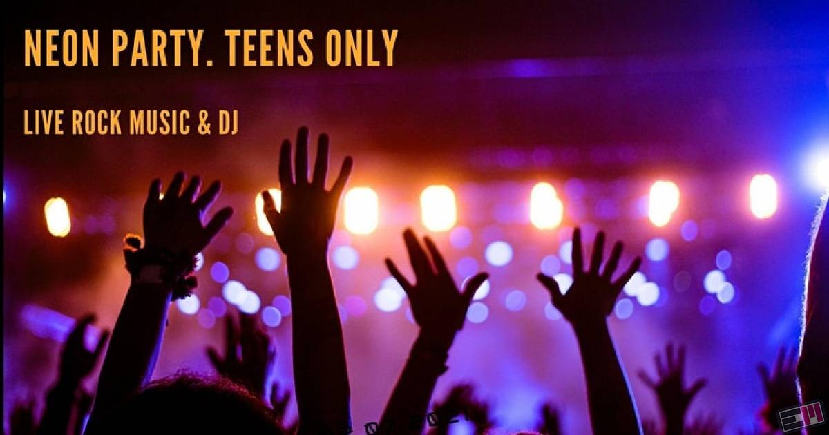 Teens Neon Music Party