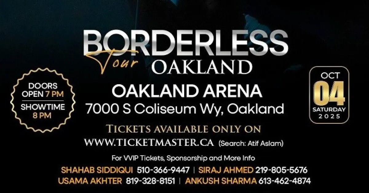 Atif Aslams Borderless Tour Live in Oakland 2025