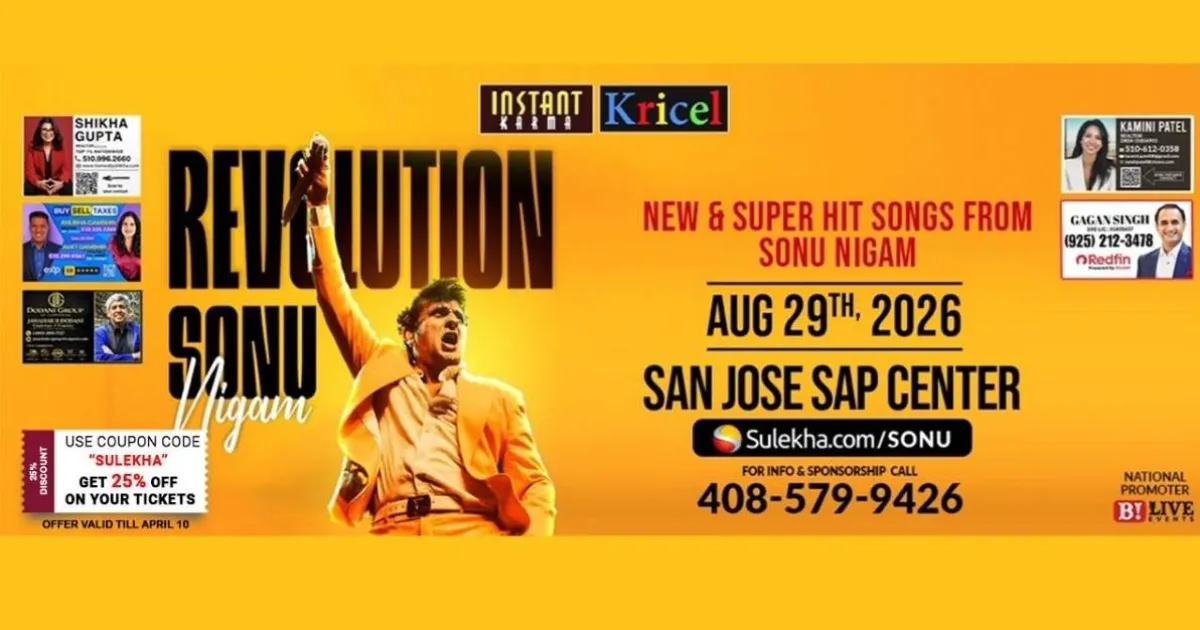 Sonu Nigam Live Concert in the Bay Area 2026  Revolution Tour 2026