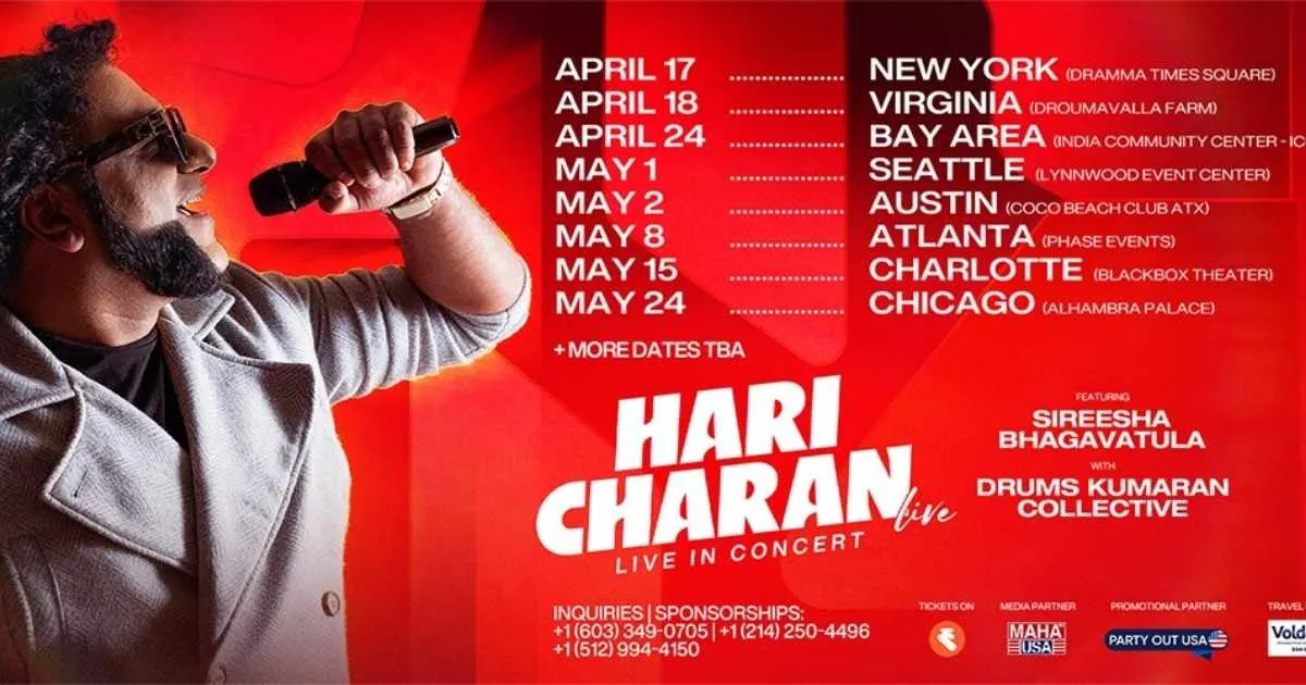 Haricharan Live Concert 2026 in Bay Area