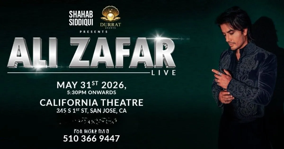 Ali Zafar Live In Bay Area 2026