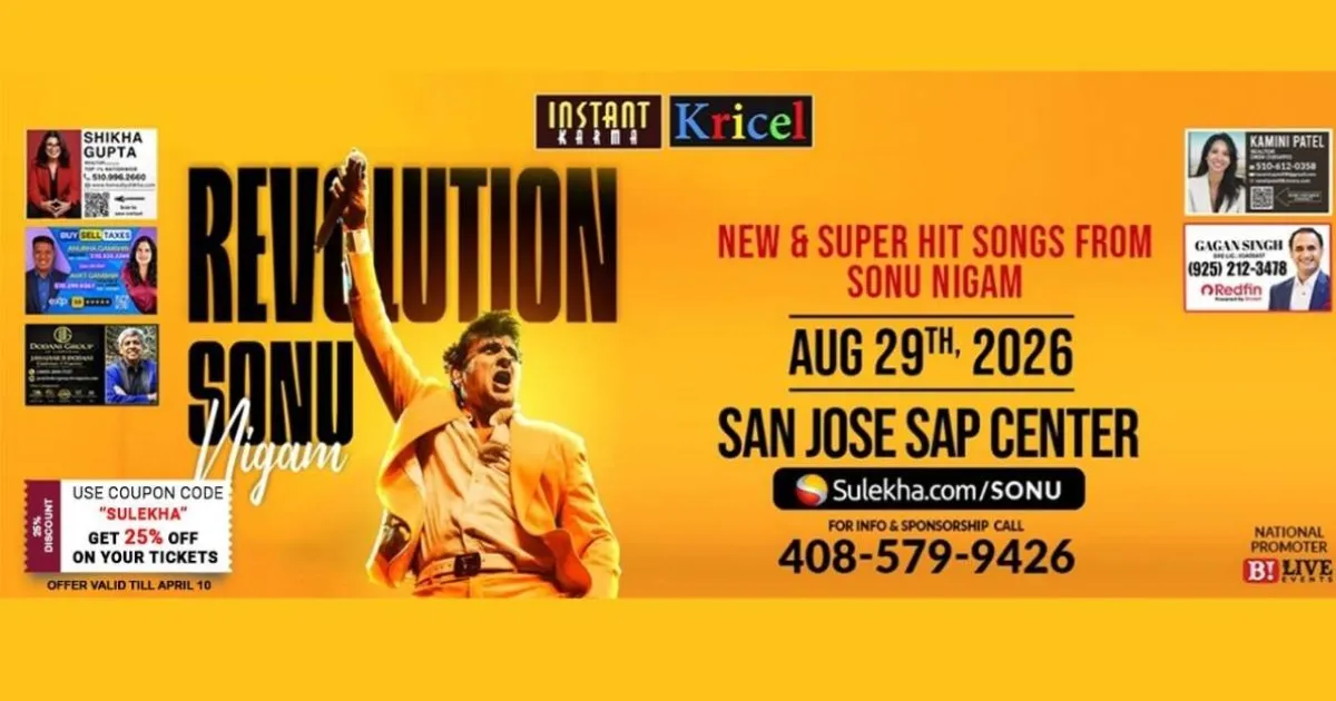 Sonu Nigam Live Concert in the Bay Area 2026  Revolution Tour 2026