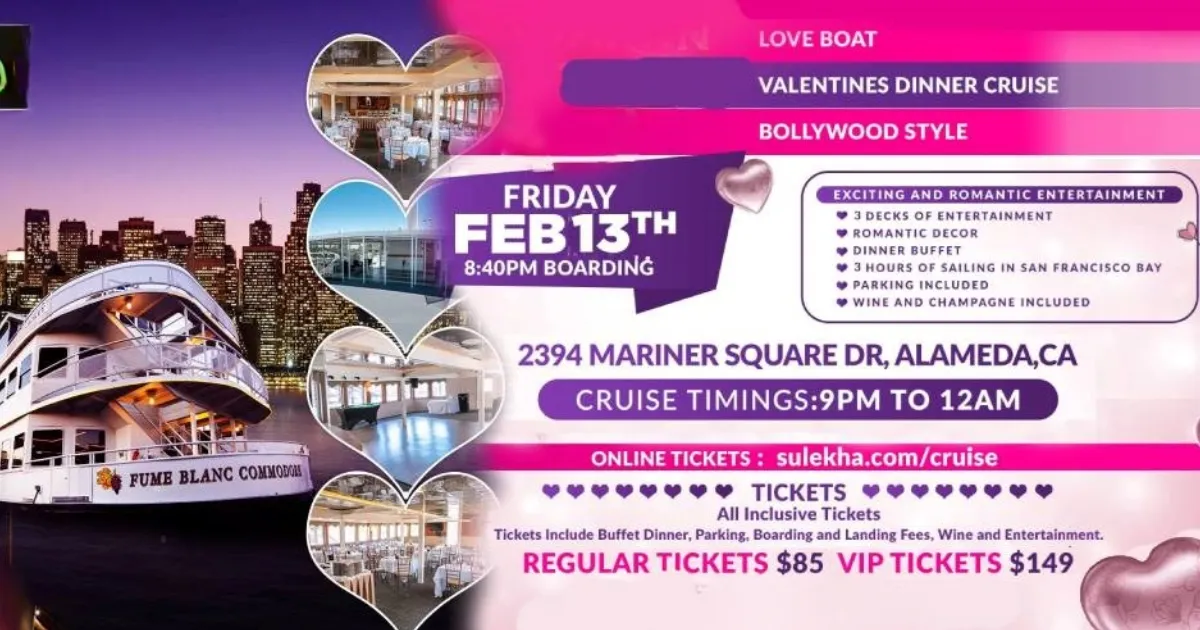 Dil Dhadakne Do 2026 San Francisco Love Boat Valentines Dinner Cruise